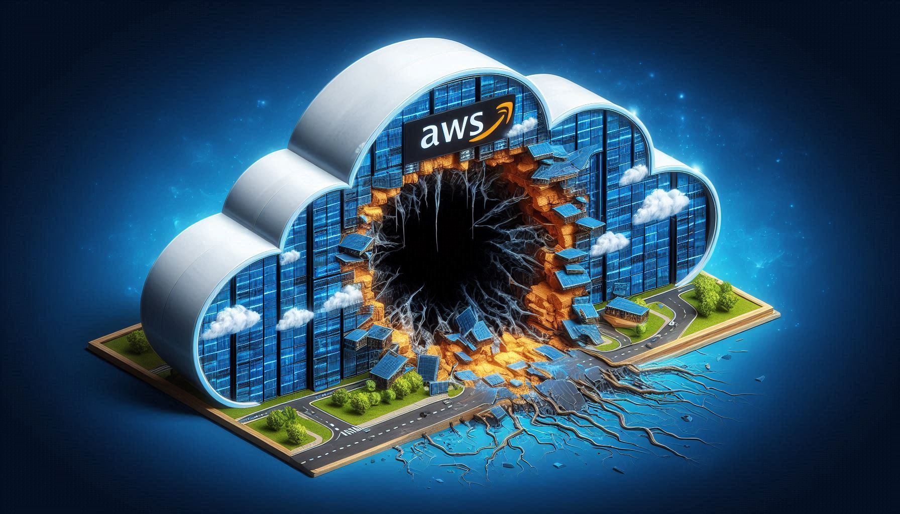 A whole in the AWS Cloud created by a giant explosion of where API Gateway used to be.